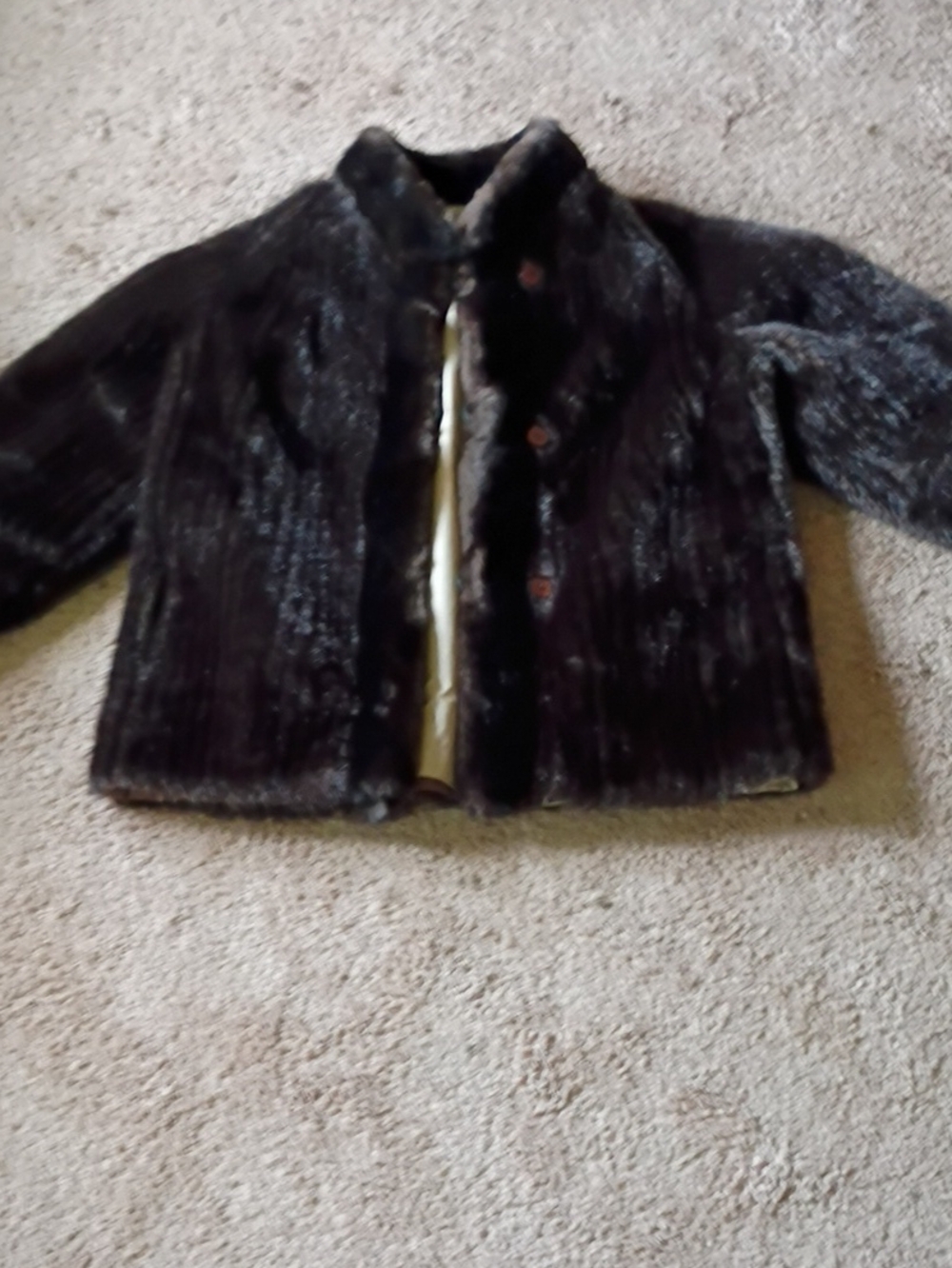 Women's Black Mink Fur Pea Coat - Cozy Winter Jacket